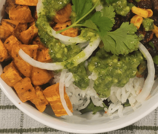 Roasted Sweet Potato & Black Bean Bowl