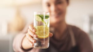 Glass of Cucumber Lemon Water