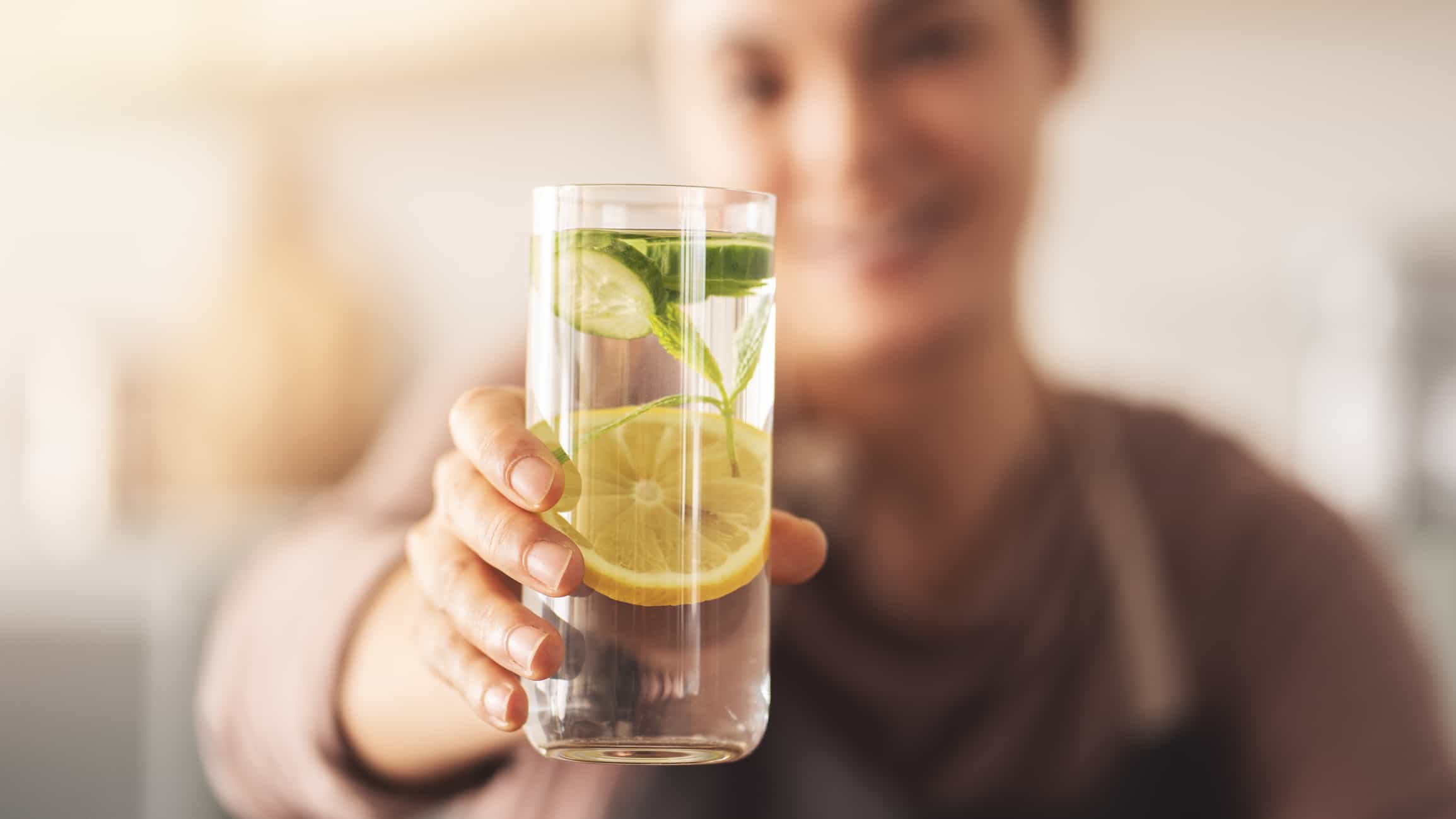 Glass of Cucumber Lemon Water
